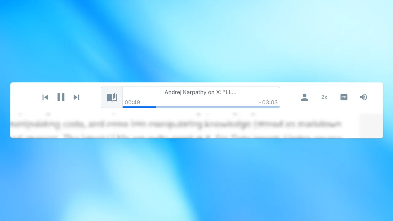 Web player scrubber bar showing elapsed and remaining time that scales with playback speed